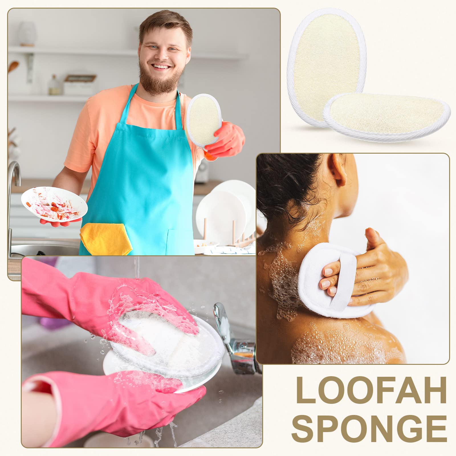 Meanplan loofah pad hanging rope aids quick air-drying after shower