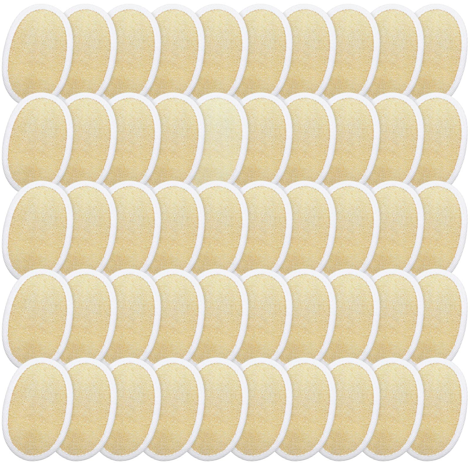 Meanplan loofah pad close-up shows soft texture for gentle exfoliation