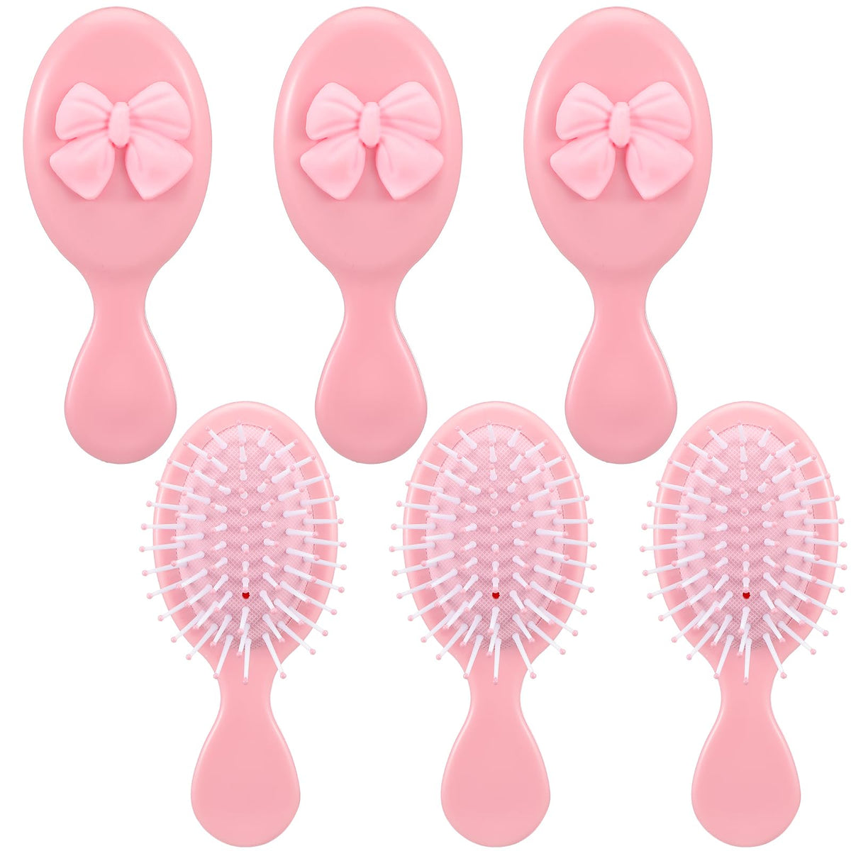 Meanplan mini hair brush pink bow pack ideal for travel detangling on the go