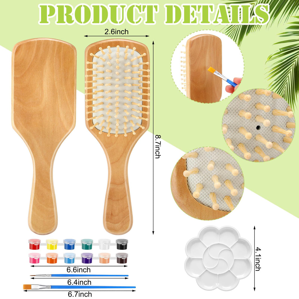 Meanplan smooth-tail-comb wooden hairbrush designed for gentle detangling and hair care.