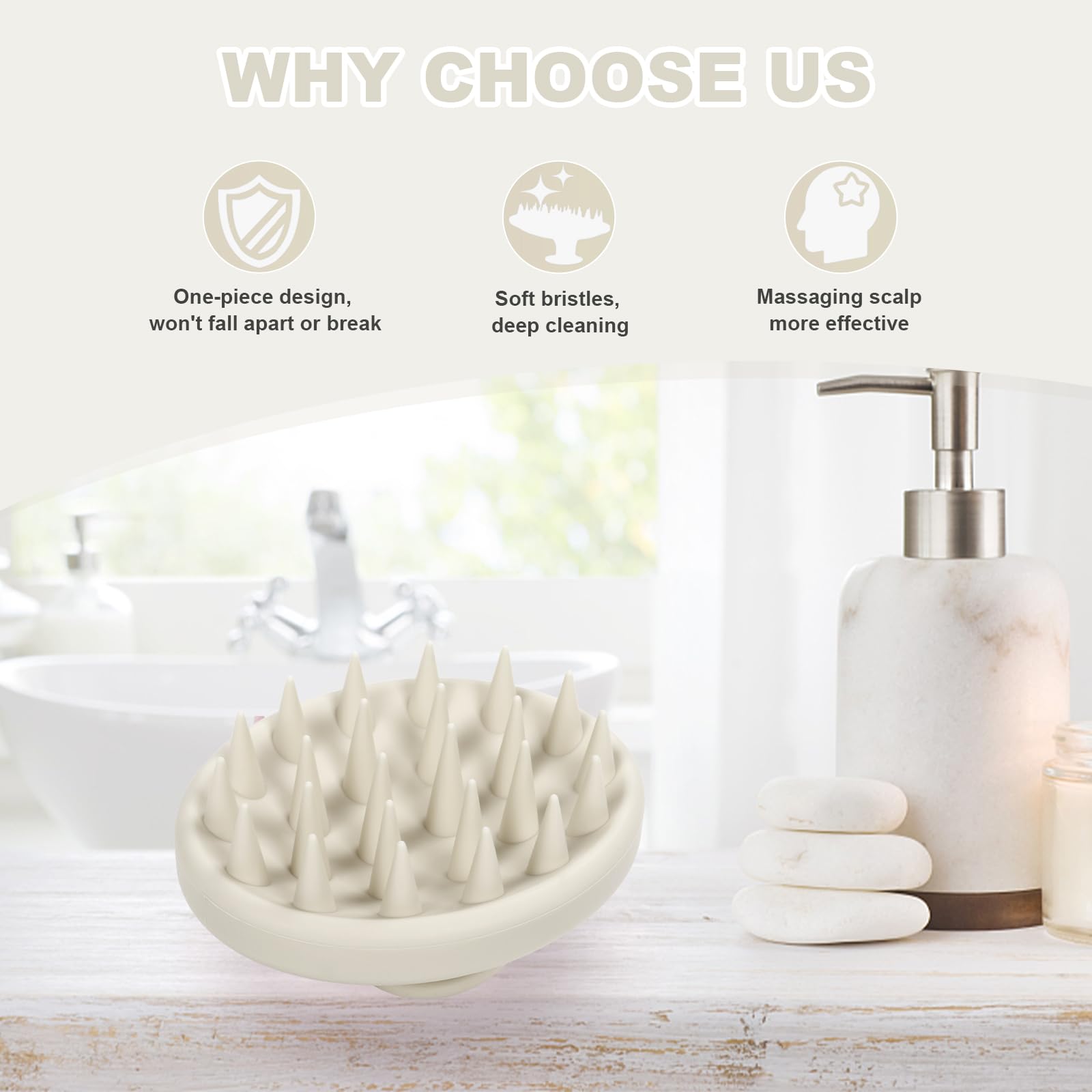 Meartchy scalp massager ergonomic one-piece design offers a durable, comfortable grip during care sessions.