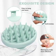 Meartchy in use with shampoo demonstrating effective lathering and improved scalp cleaning