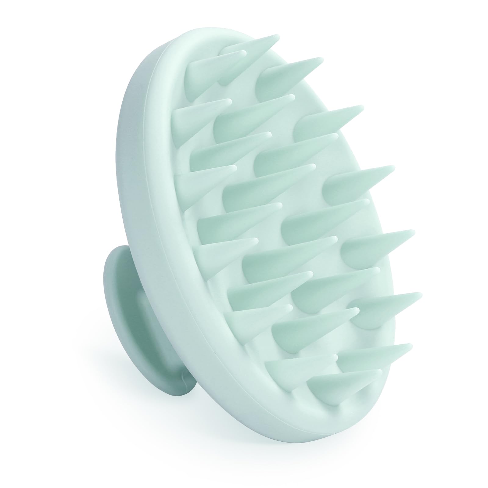 Meartchy mint green front view showing compact scrubber and gentle bristles for easy cleansing
