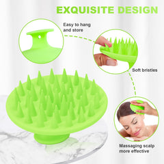 Meartchy scalp massager green bristles deliver exfoliation to remove dead skin gently.