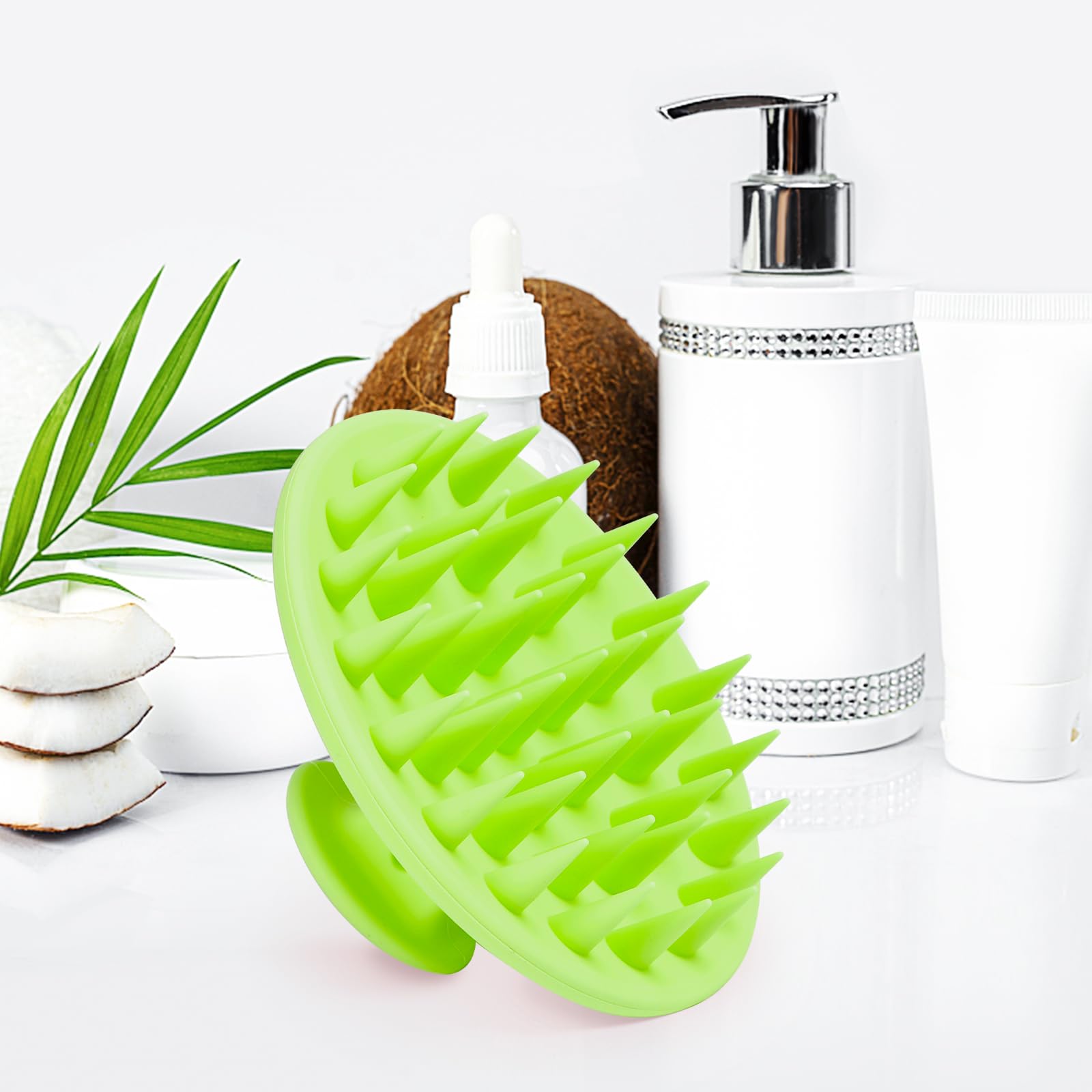 Meartchy scalp massager green dry-use highlights versatile scalp care routines.