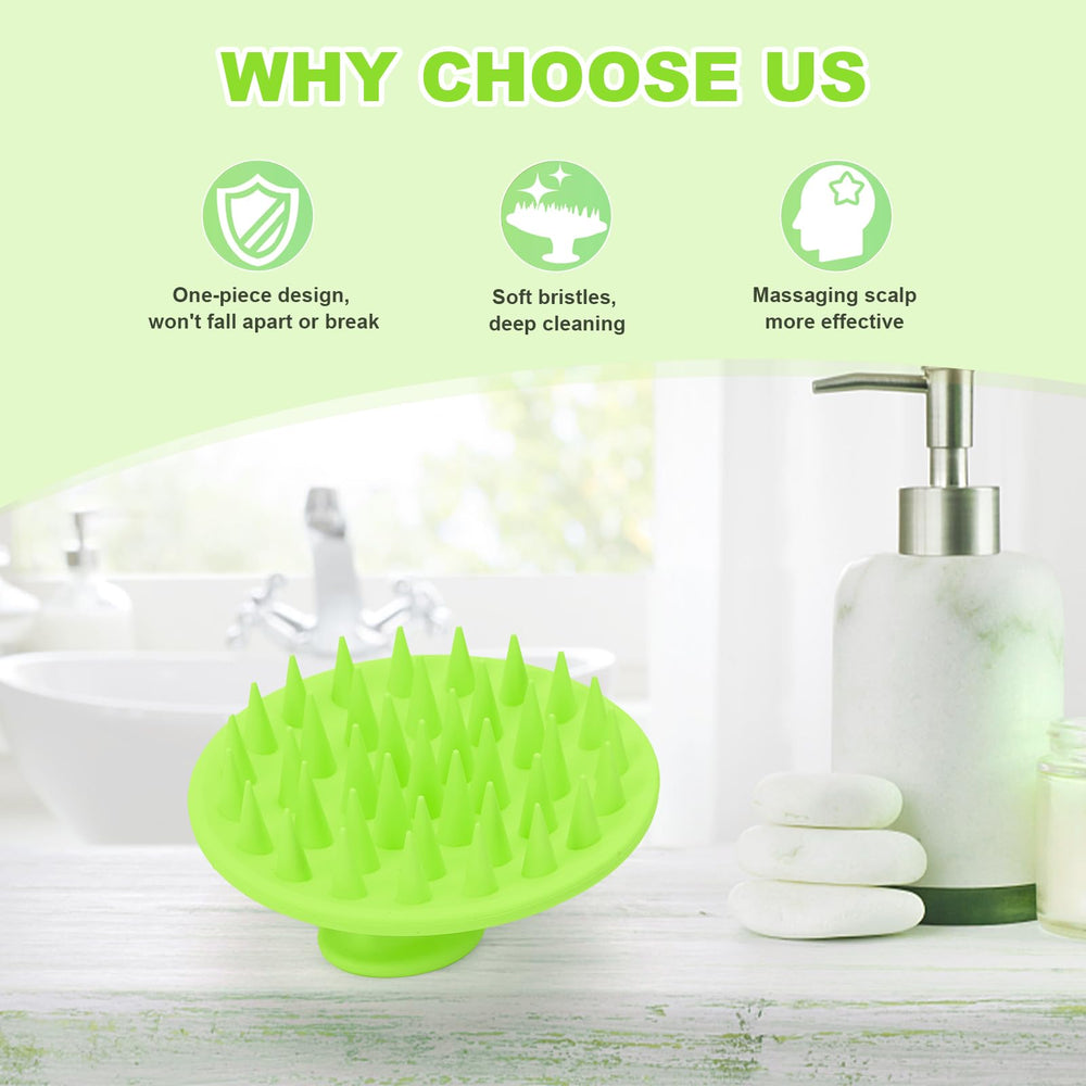 Meartchy scalp massager green durability shown by one-piece waterproof design.