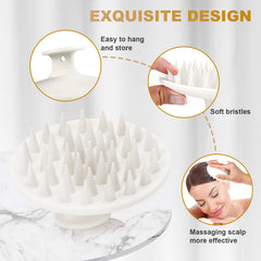 Meartchy scalp massager in wet use demonstrates scalp massage during shampooing.