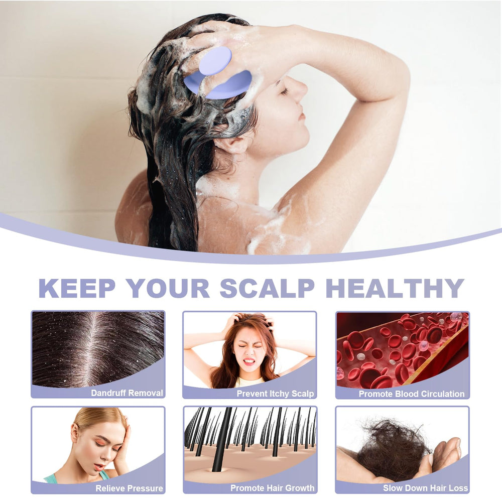 Meartchy silicone massager designed for dry scalp use, easy grip and ergonomic oval shape.