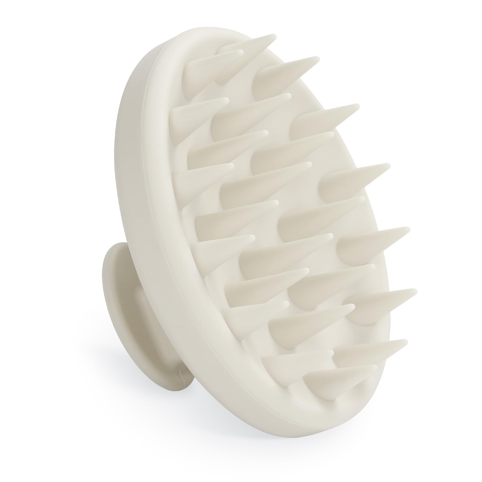 Meartchy silicone scalp massager with oval design delivers gentle scalp stimulation during shampoo sessions at home daily.