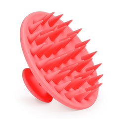 Meartchy silicone scalp massager in rose red with a comfortable handheld grip for scalp stimulation