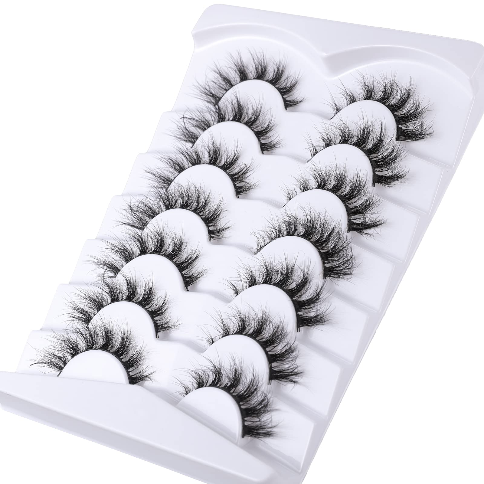 Mebver faux mink hair lashes deliver soft, fluffy texture with natural look.