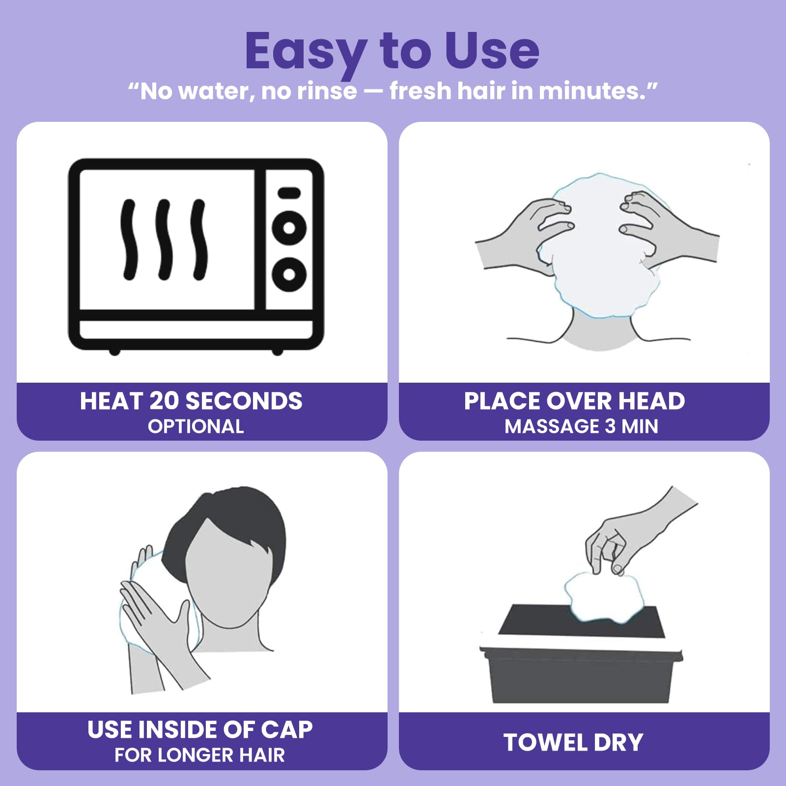 Medcosa shampoo caps no rinse bedridden care scene highlights easy grooming.