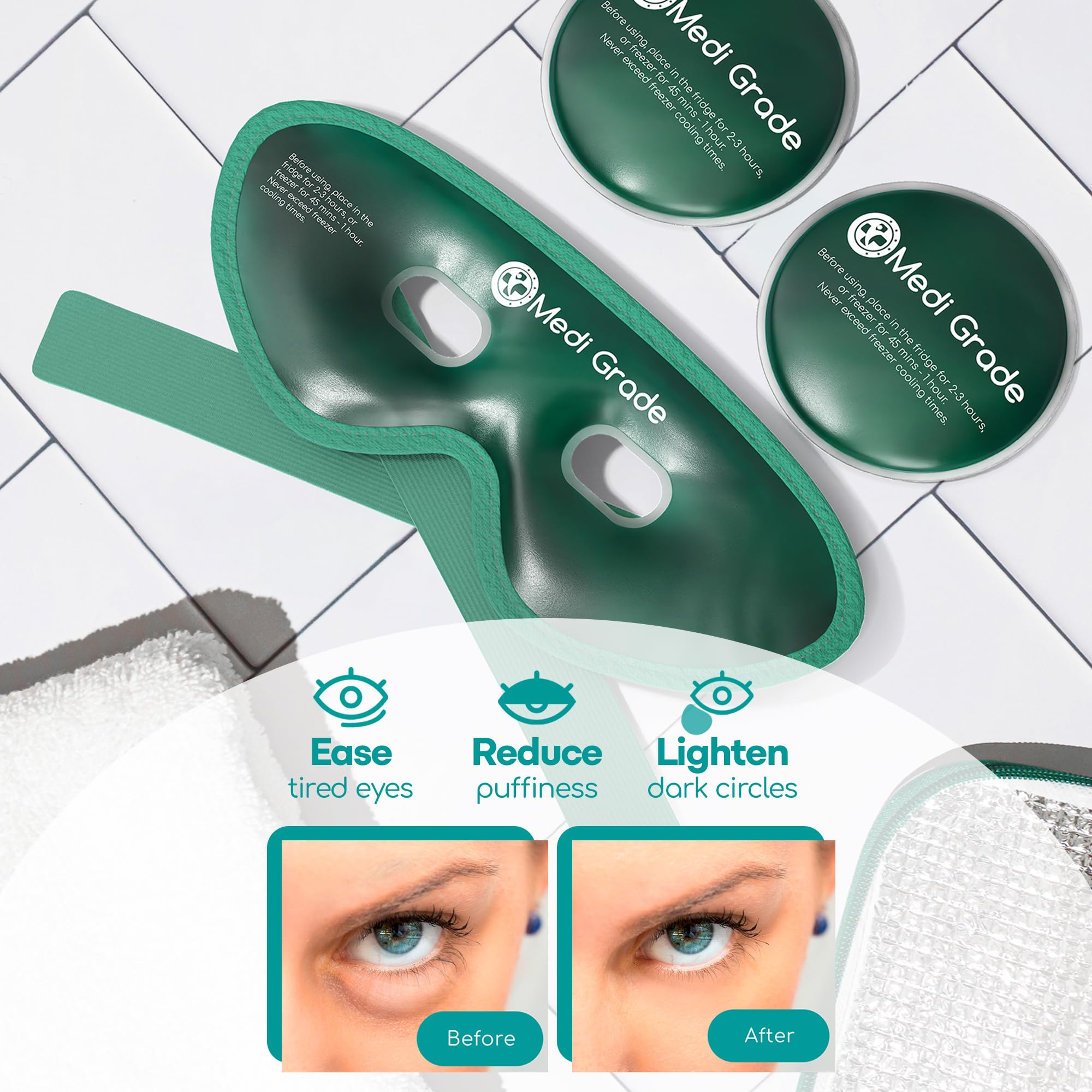 Soft fabric of Medi Grade eye mask for gentle skin contact