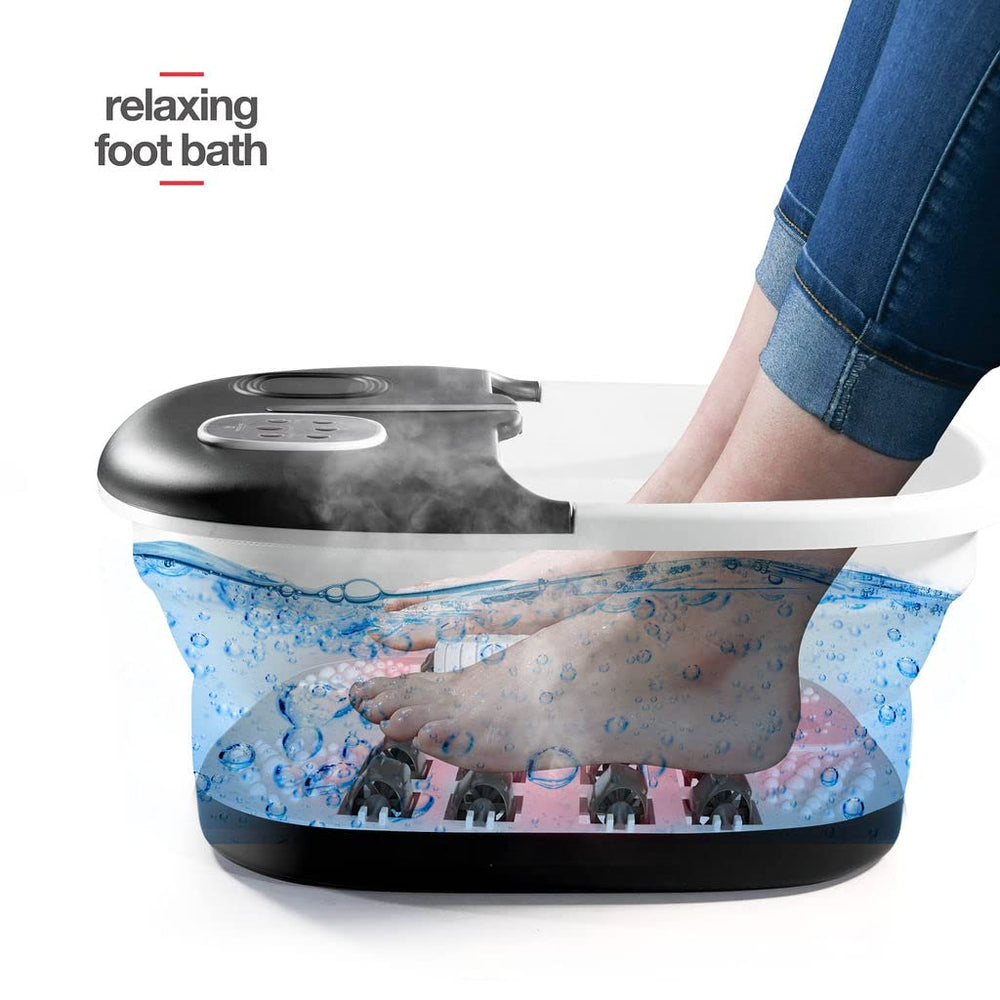 Medical king Foot Spa bubbles in action for soothing foot massage.