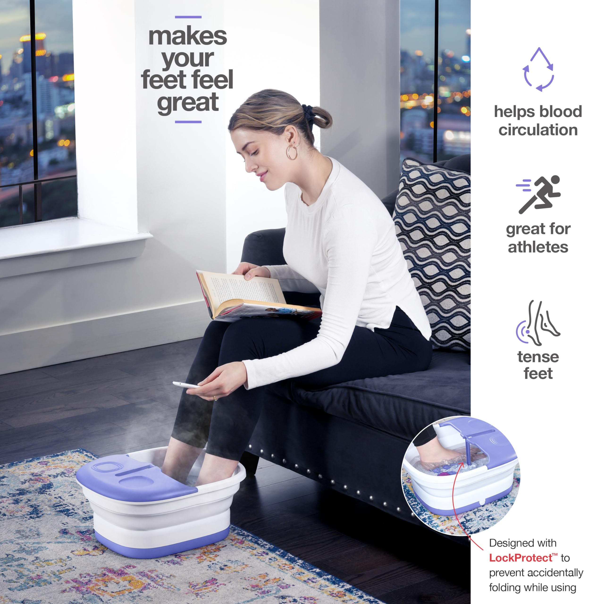 Medical King Foot Spa bubbles and massage deliver comforting spa-like relief after long days on your feet.