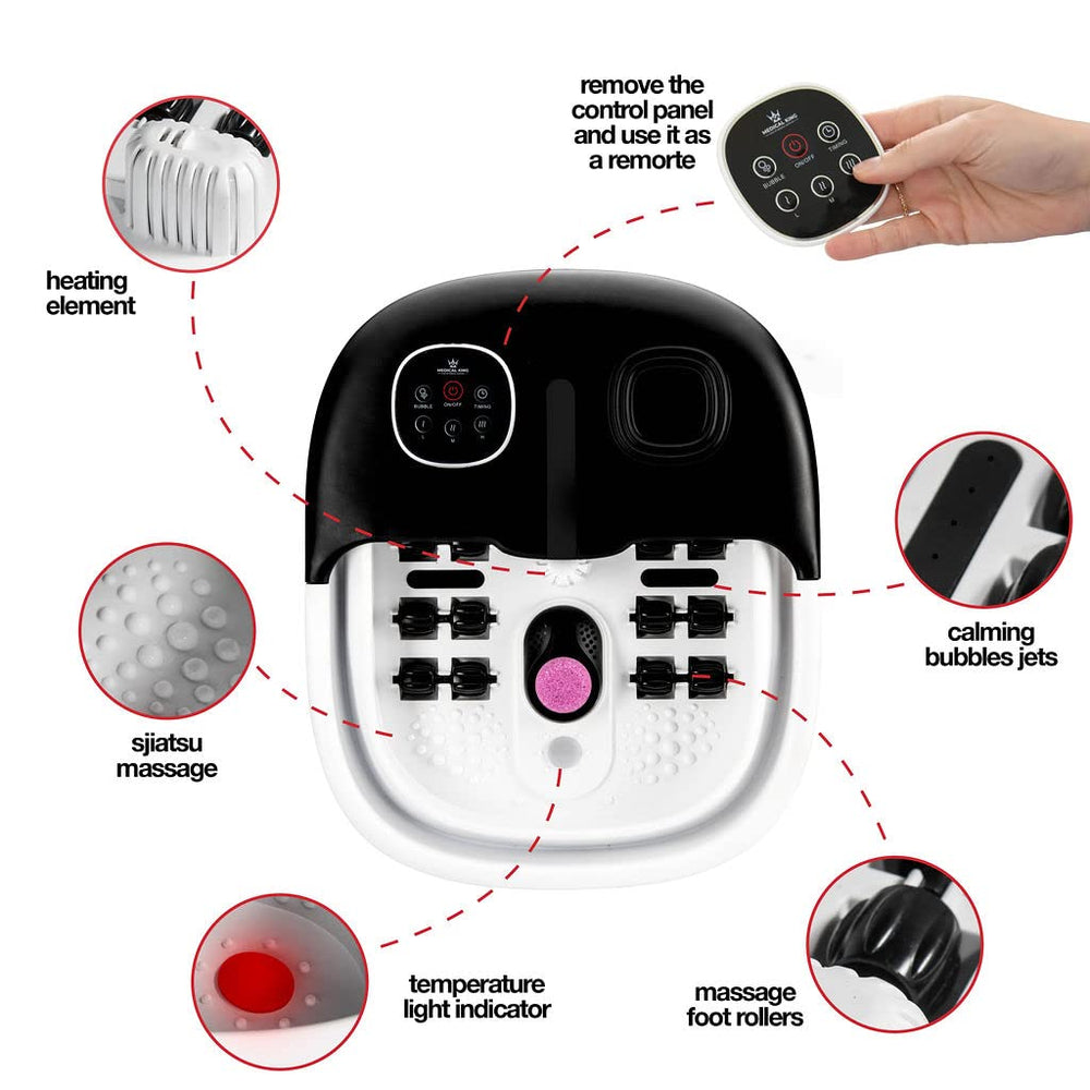 Medical king Foot Spa 14 massage rollers deliver targeted relief.