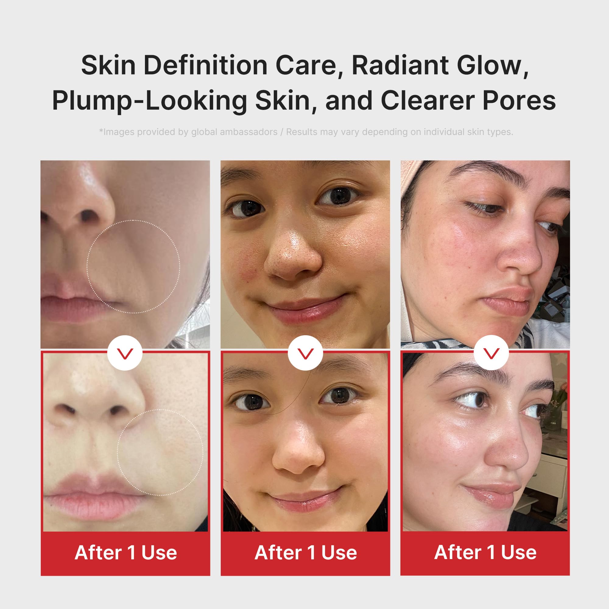 Medicube Age-R Booster Pro Pink glass wand on cheek demonstrating gentle contouring massage.