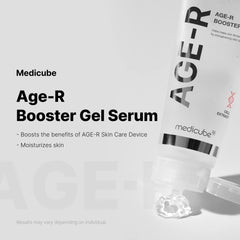 Medicube Age-R Booster Serum application steps for an easy at-home routine.