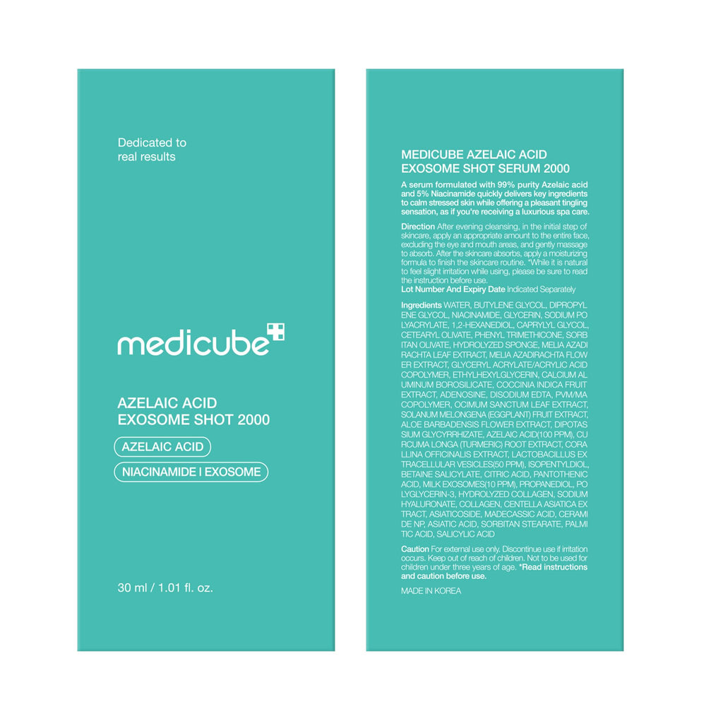 Medicube packaging emphasizes clinical-grade care in a lightweight travel-friendly format.