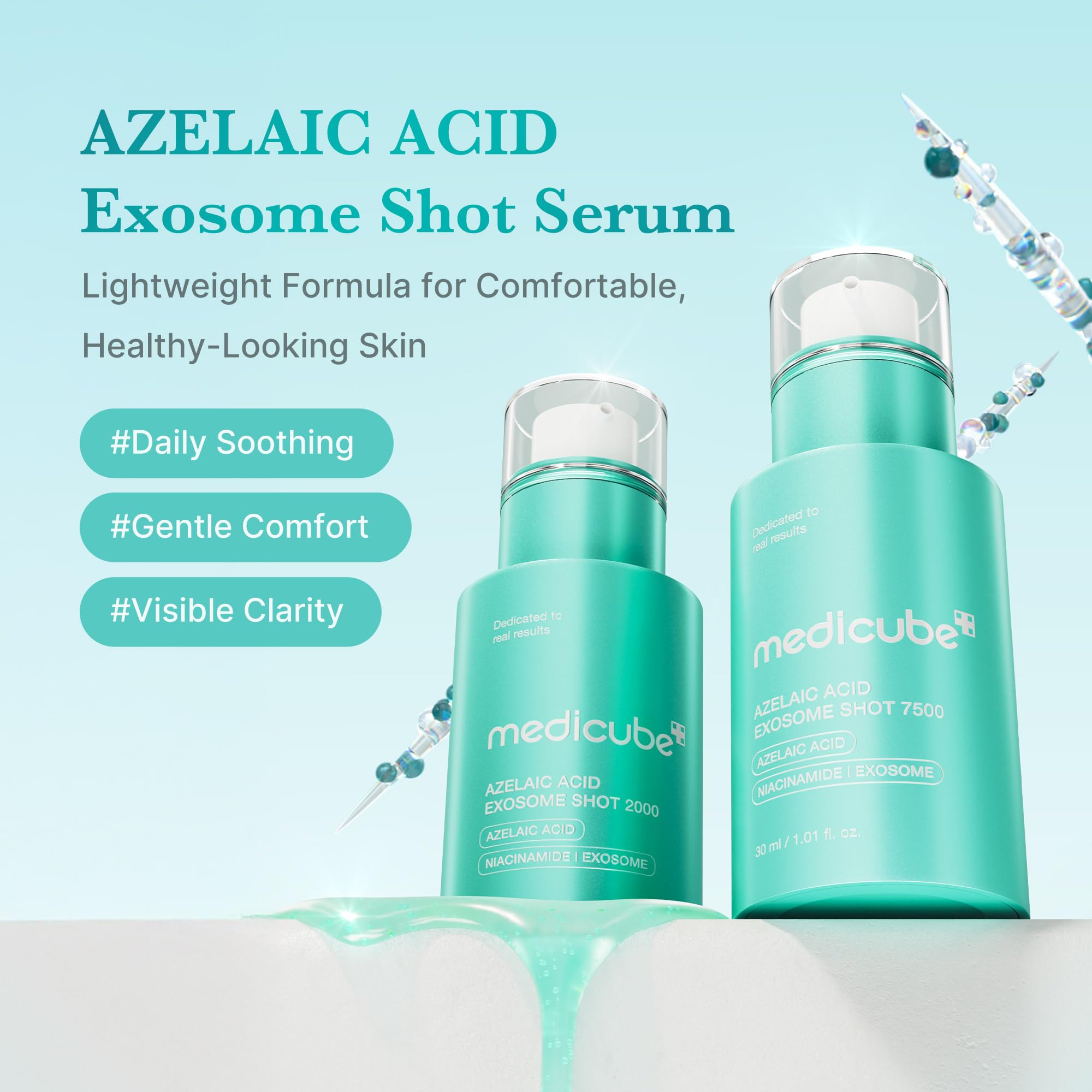 Medicube Exosome Shot application demonstrates quick-absorb texture.