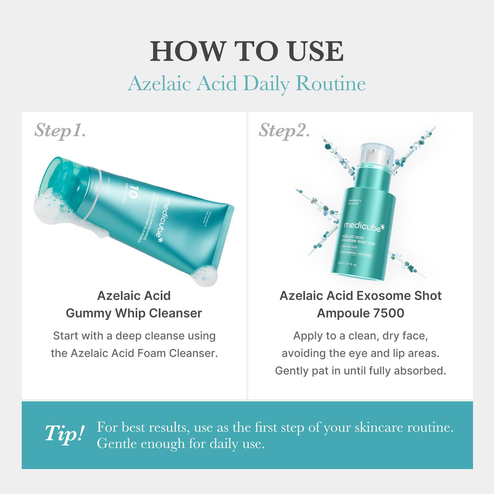 Medicube Azelaic and Niacinamide ingredients close-up.