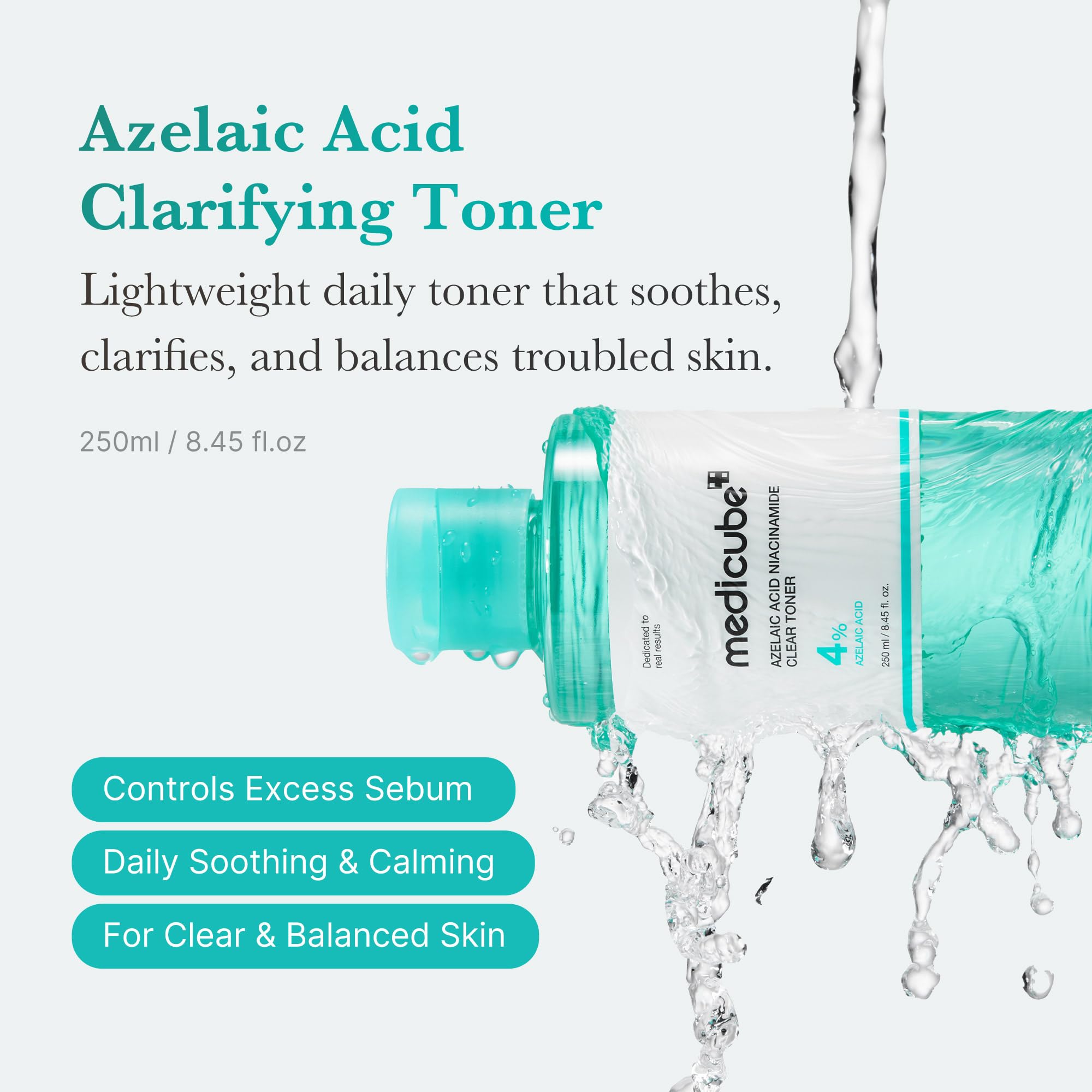 Medicube Toner texture swirl indicates lightweight hydration for daily use
