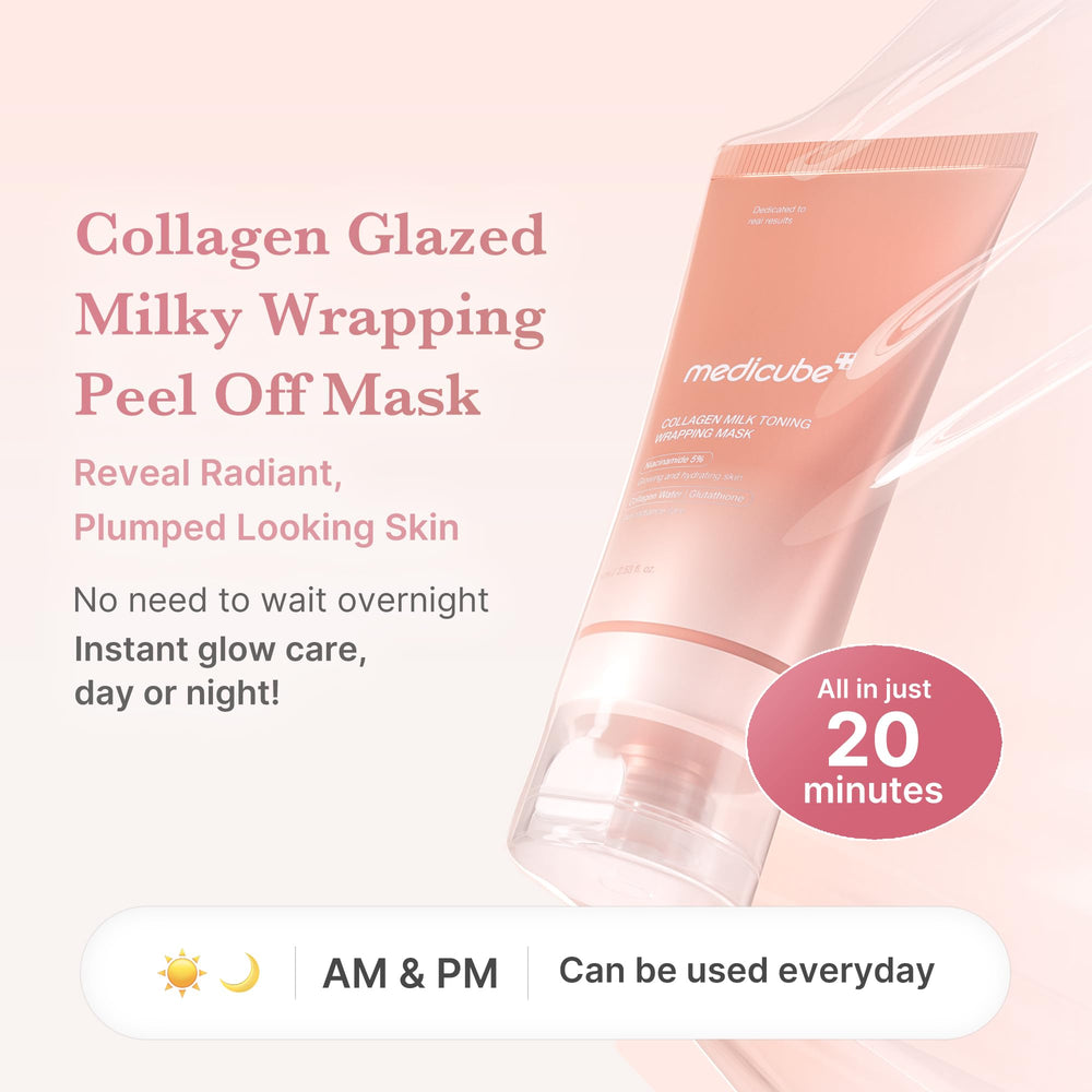 medicube Collagen Glazed Mask jar closeup showcases luxe texture and moisture boost
