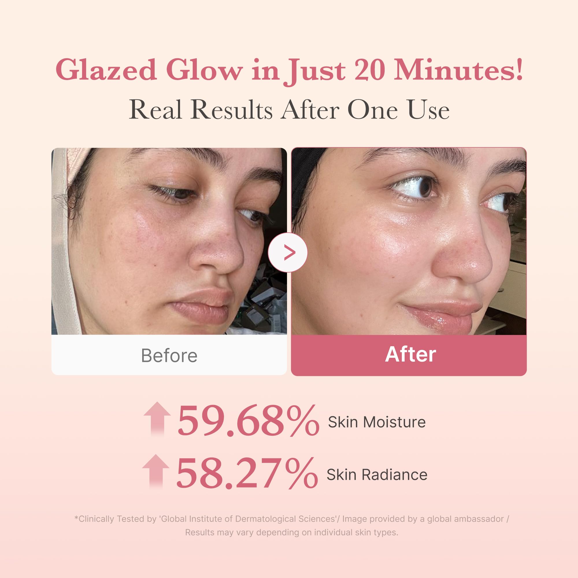medicube Collagen Glazed Mask peel-off action demonstrates clean removal without stickiness