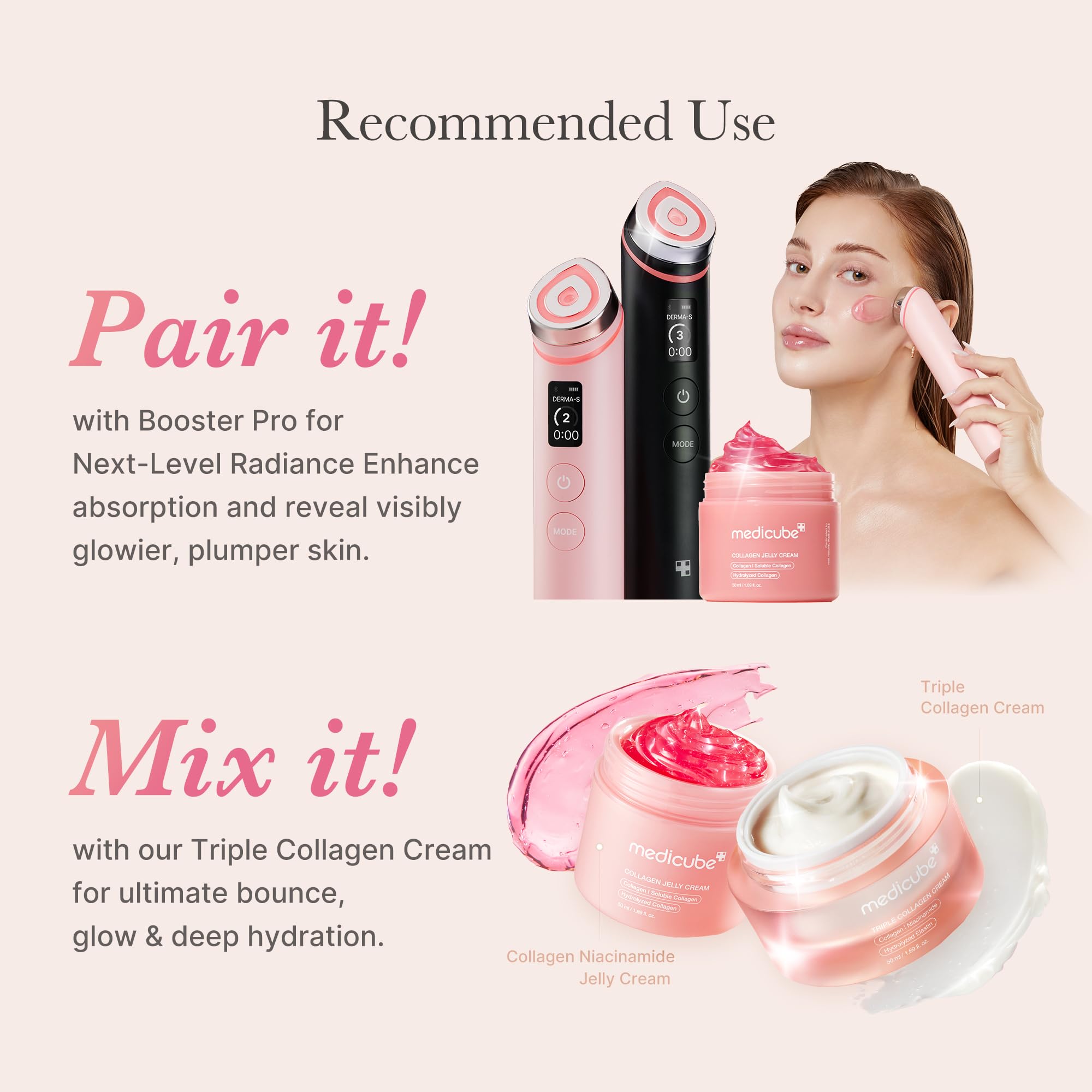 Medicube Collagen Jelly Cream neck use demonstrates full coverage.