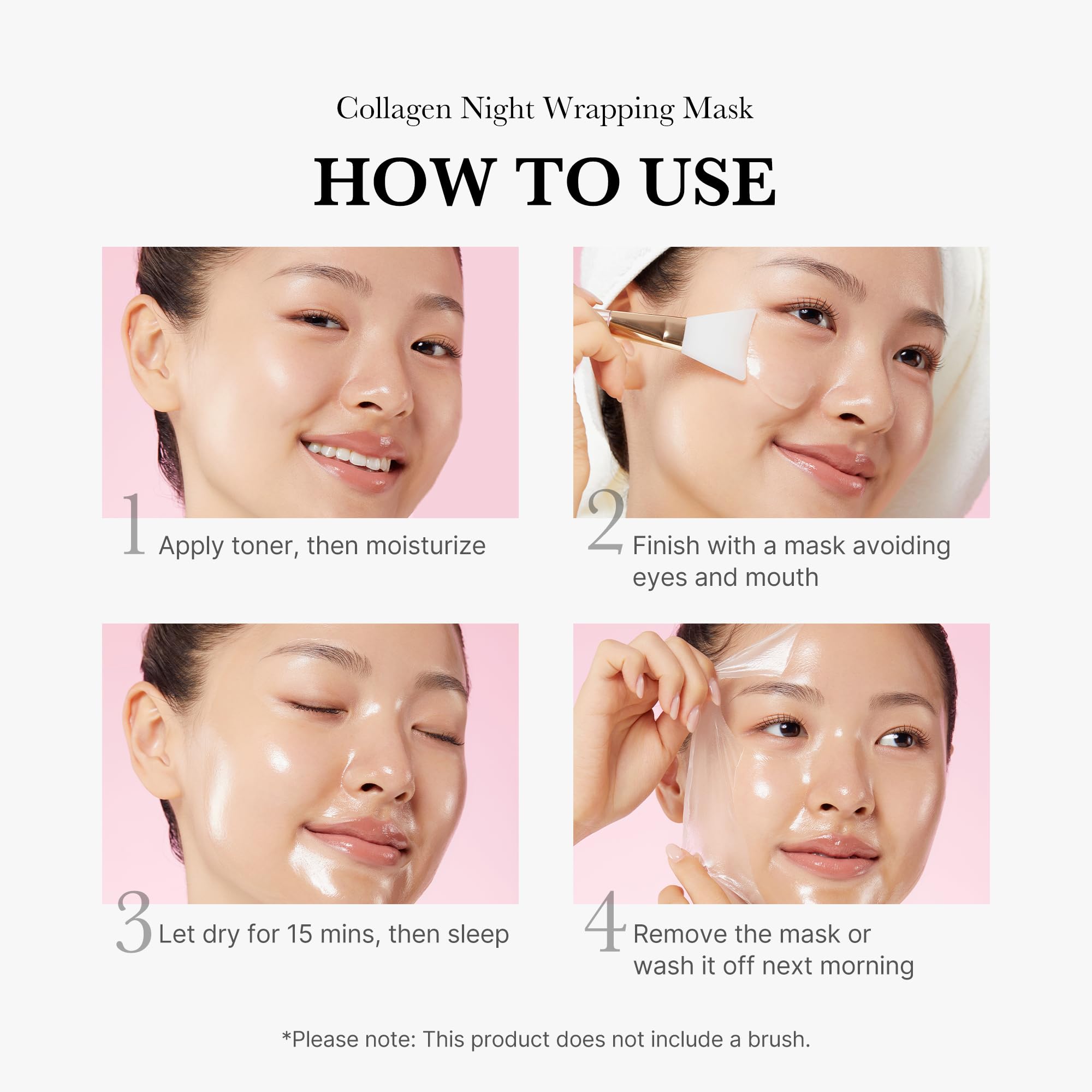 Medicube Collagen Night Wrapping Mask application on face shows nightly elasticity care