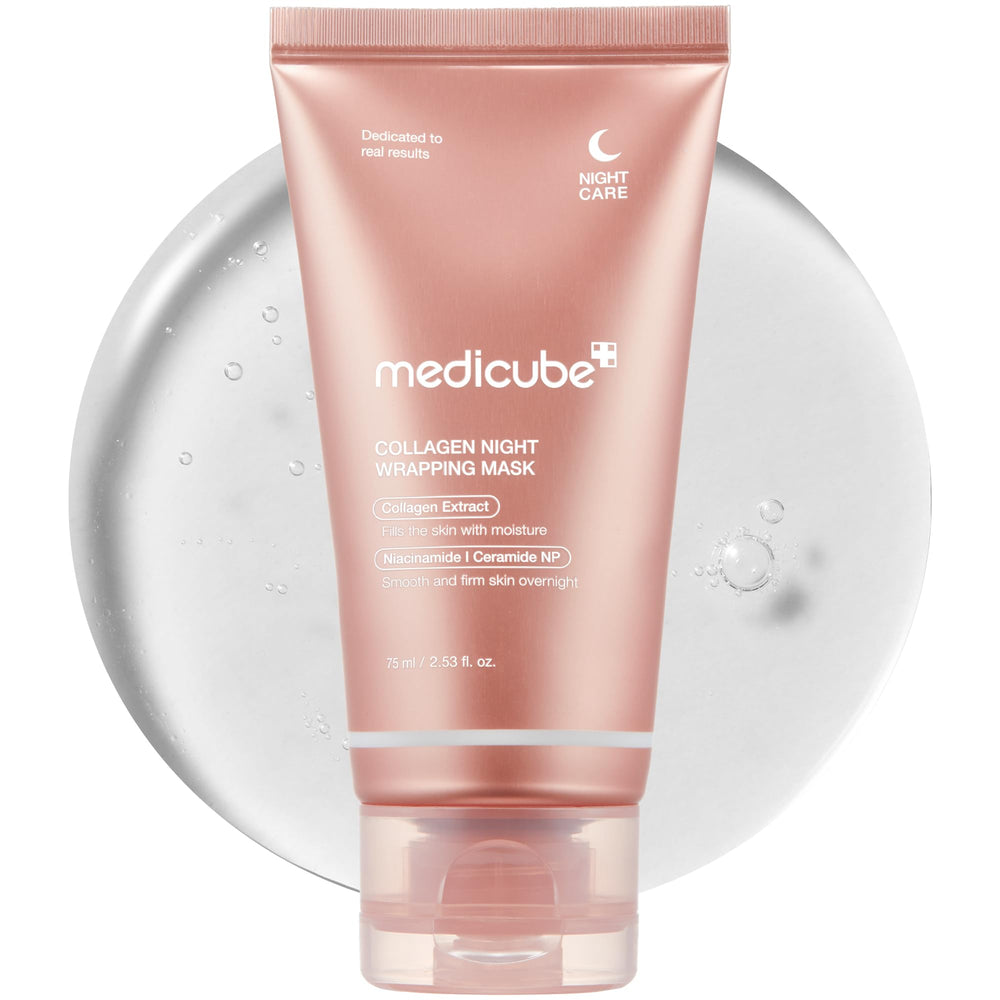 Medicube Collagen Night Wrapping Mask front pack promotes skin hydration and elasticity