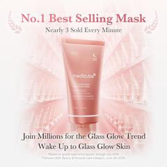 Medicube Collagen Night Wrapping Mask tube closeup highlights premium formula ingredients