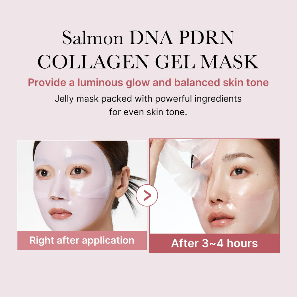 Medicube color-changing gel mask demonstrates absorption by transitioning from opaque to transparent.