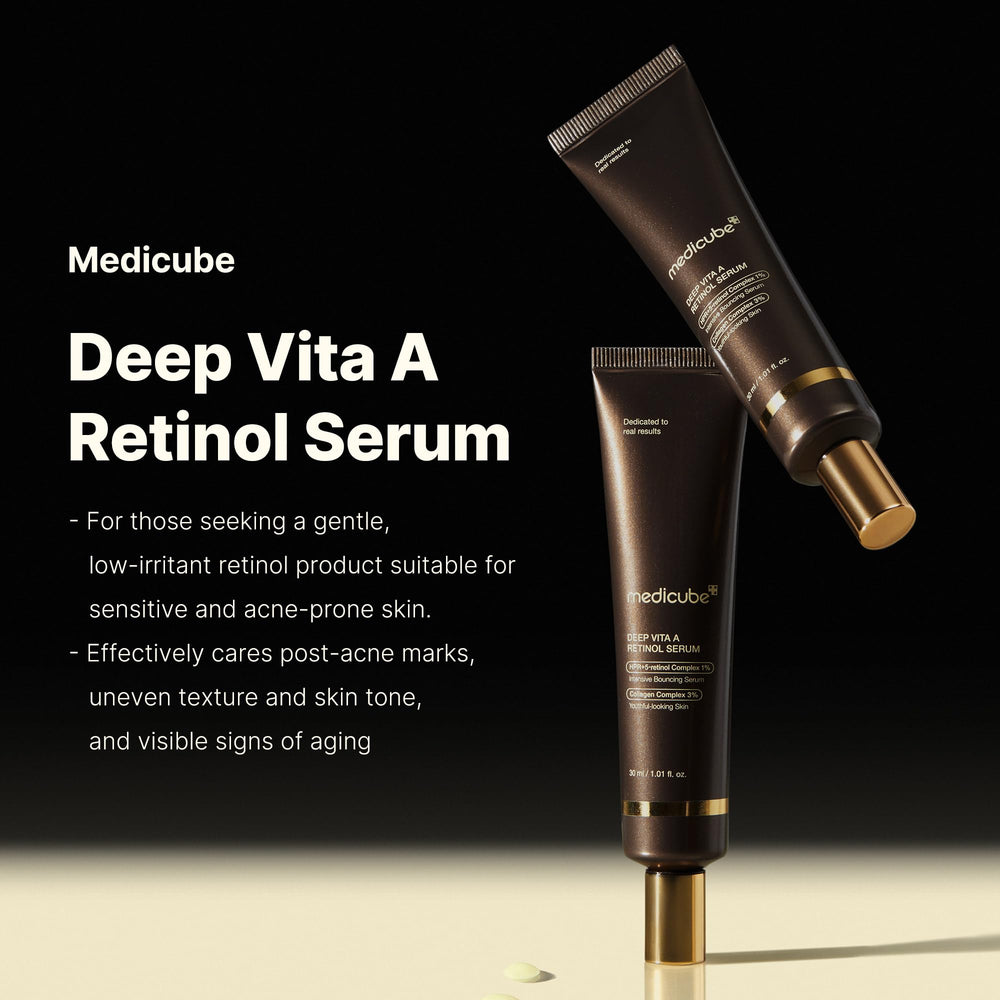 Medicube Deep Reviving Bakuchiol Serum pump dispenser highlight easy daily application.