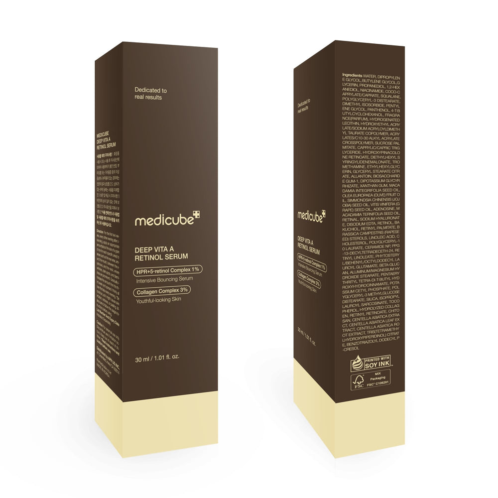 Medicube Deep Reviving Bakuchiol Serum label closeup highlights low-irritant pH 6.3.