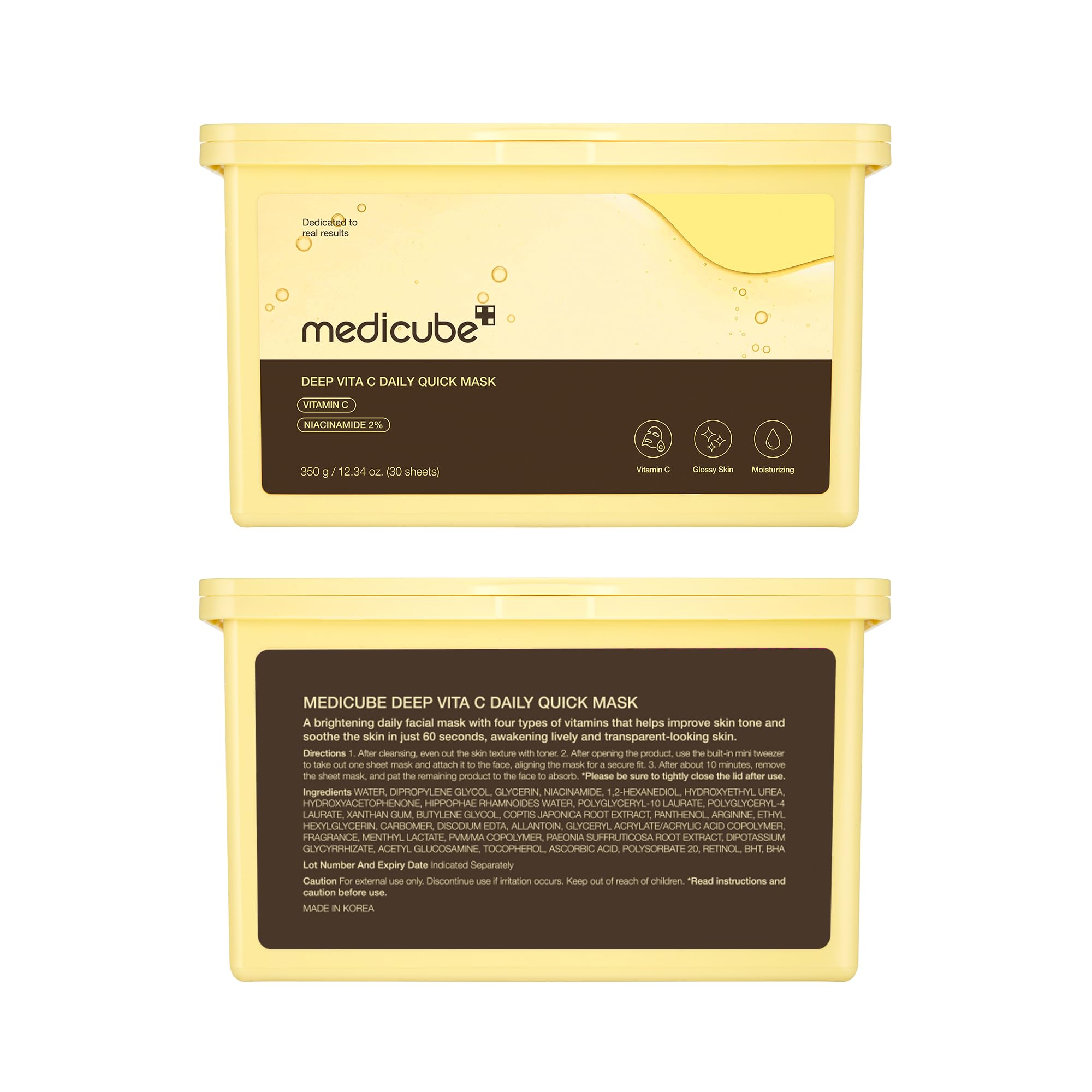 Medicube Deep Vita C closeup sheet mask ready for brightening routine