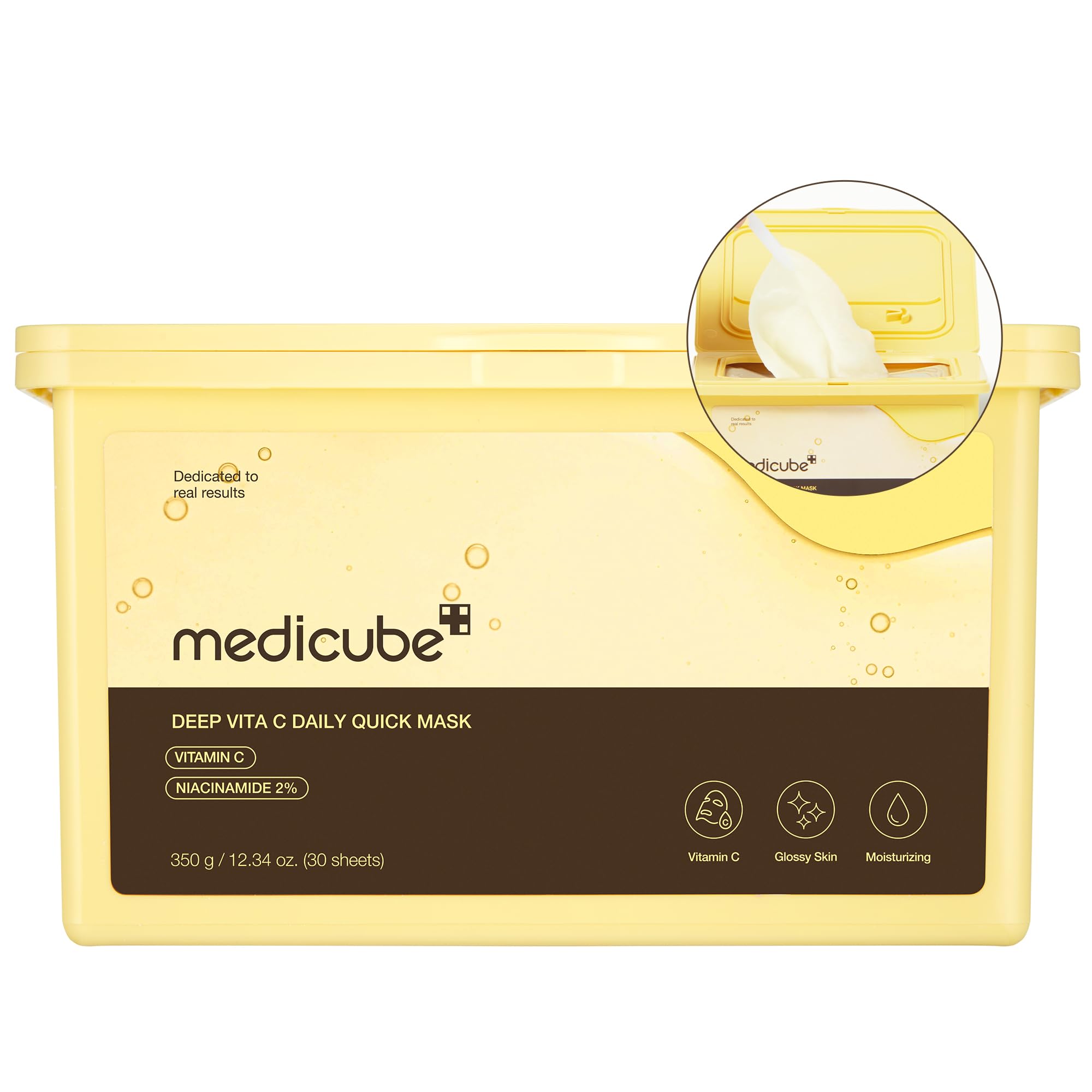 Medicube Deep Vita C daily quick dispenser demonstrates easy, mess-free application for radiant skin