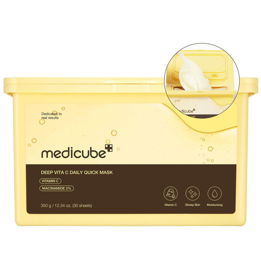 Medicube Deep Vita C daily quick dispenser demonstrates easy, mess-free application for radiant skin
