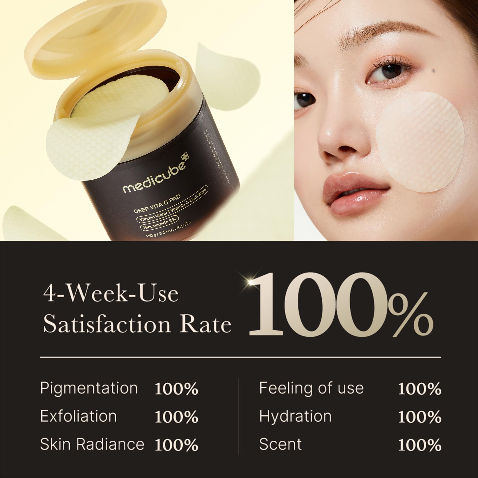 Medicube Deep Vita C Pad inspired by seven-day ampoule for even tone potential