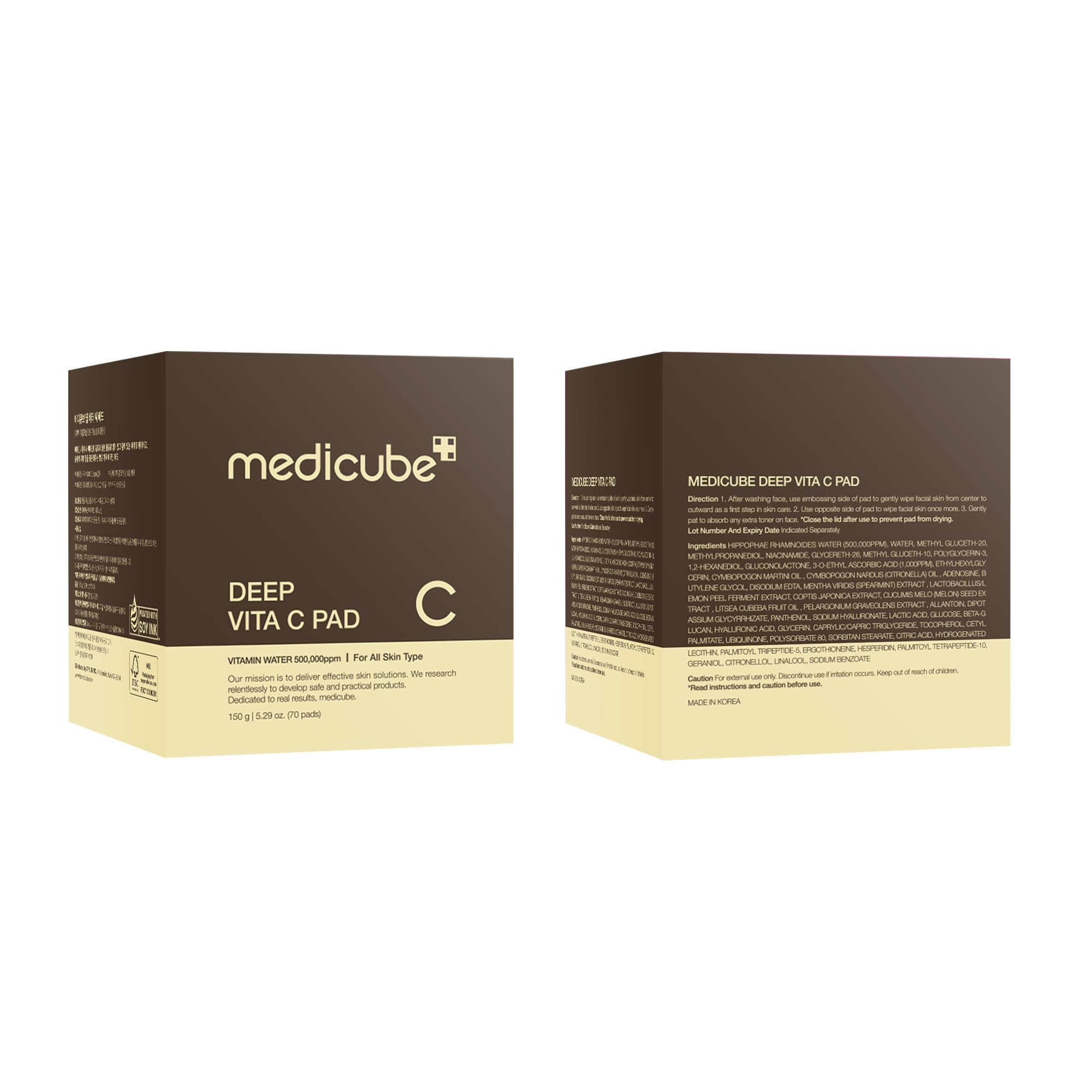Medicube Deep Vita C Pad after application for refreshed skin