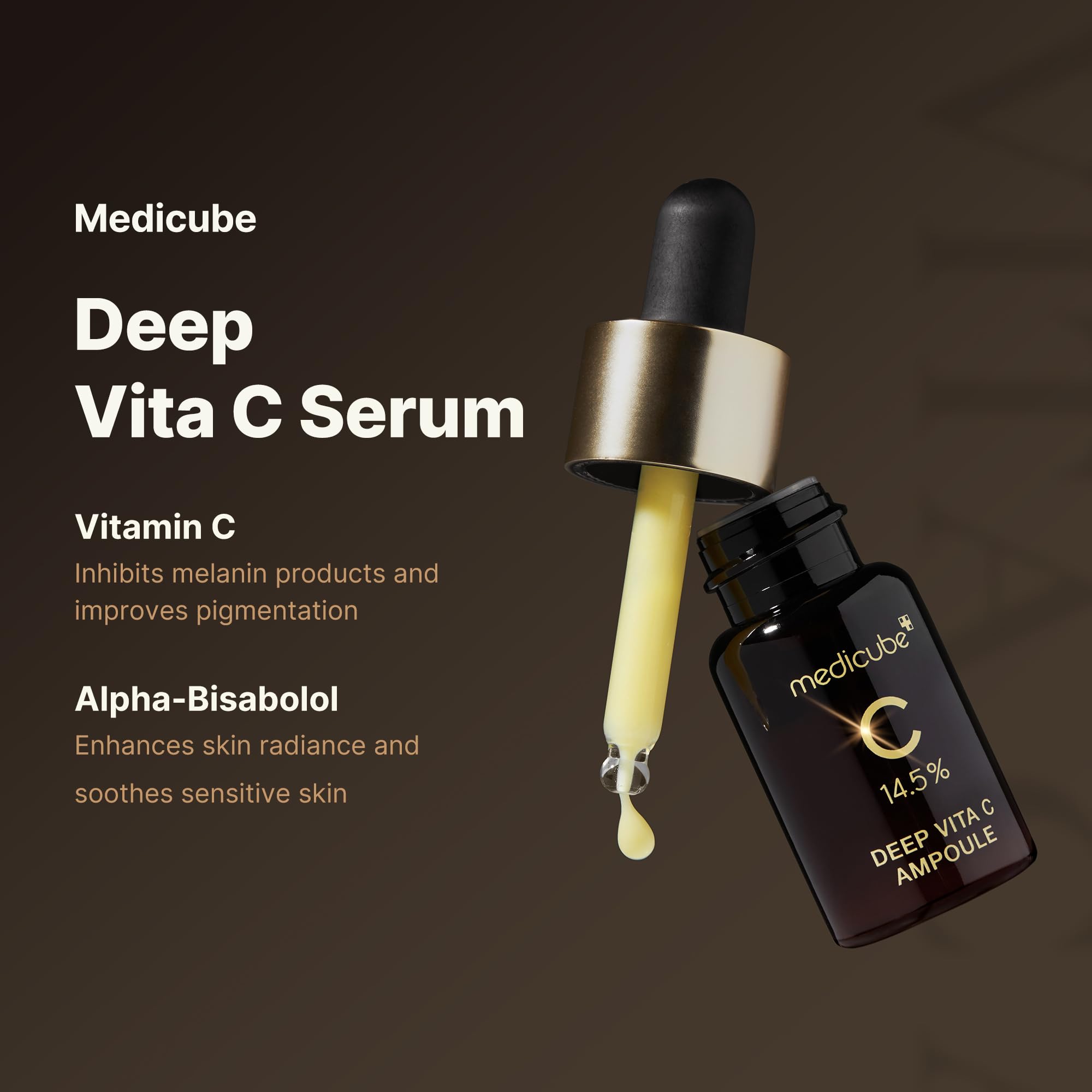 Medicube Deep Vita C Serum applied to cheek for even skin tone