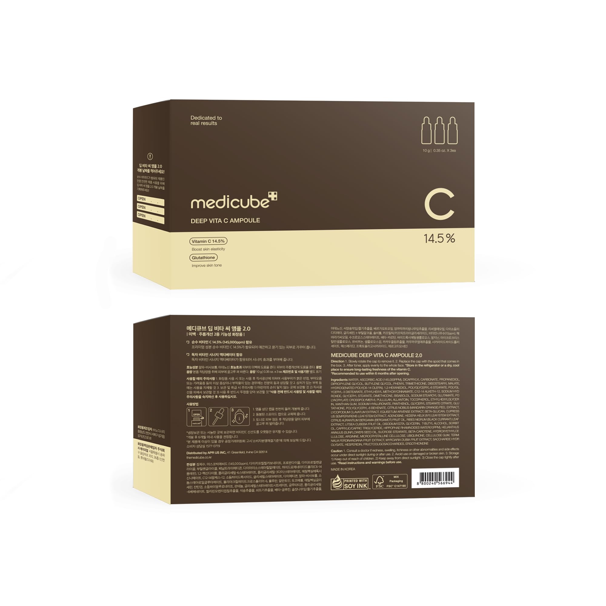 Medicube Deep Vita C Serum morning routine setup with sunscreen and moisturizer