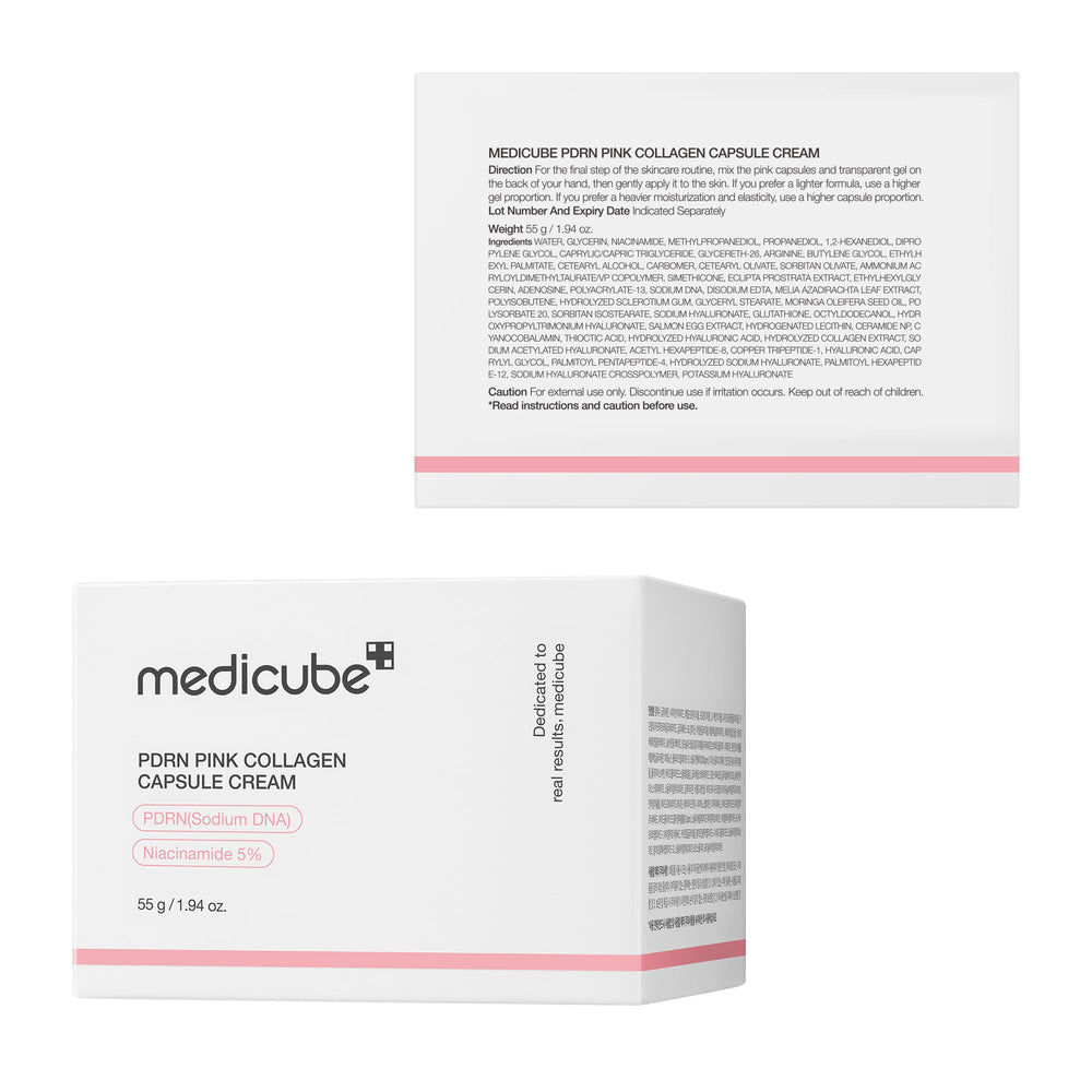 Medicube gentle formula label highlights PDRN and Niacinamide benefits.