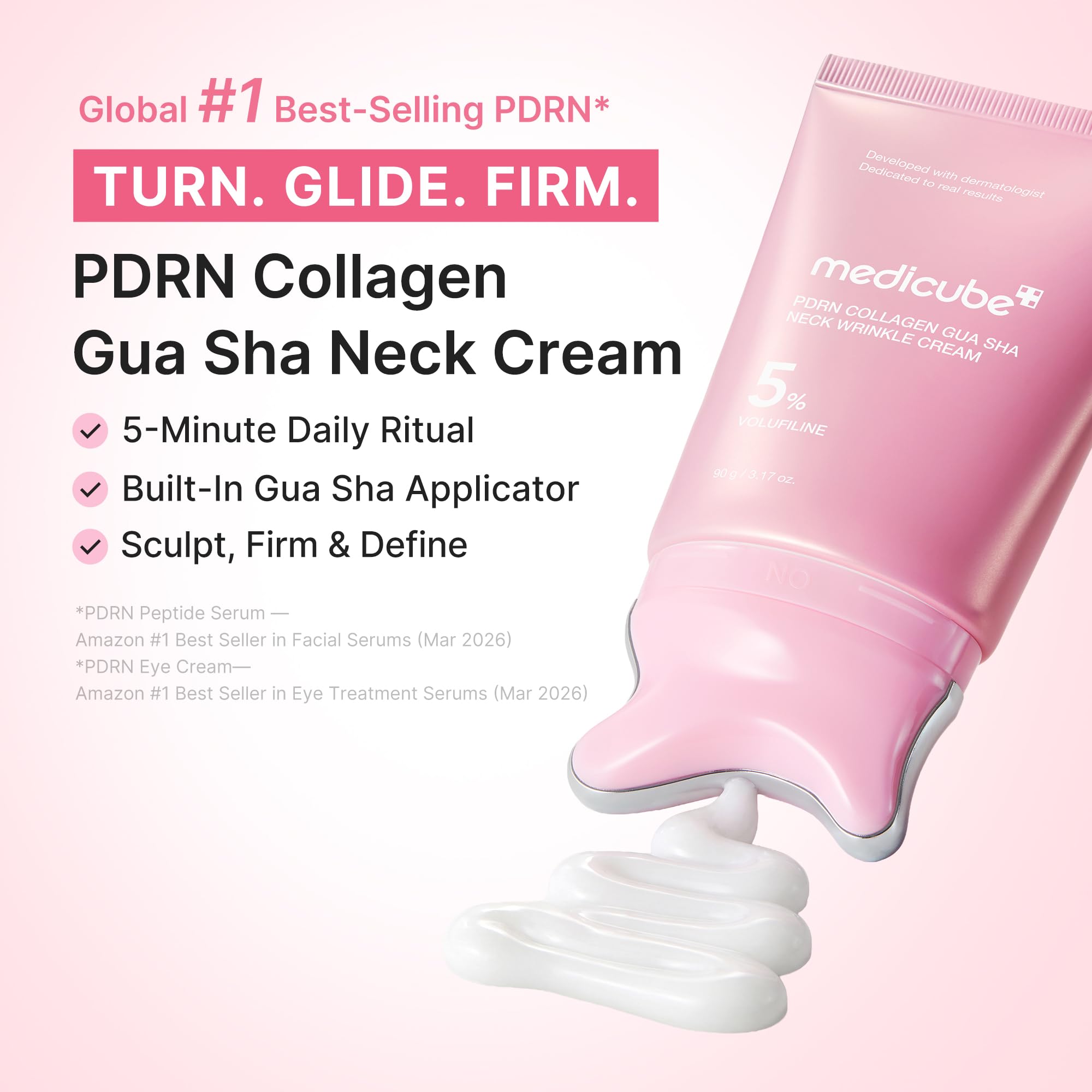medicube close-up of gua sha applicator highlighting sculpting benefit