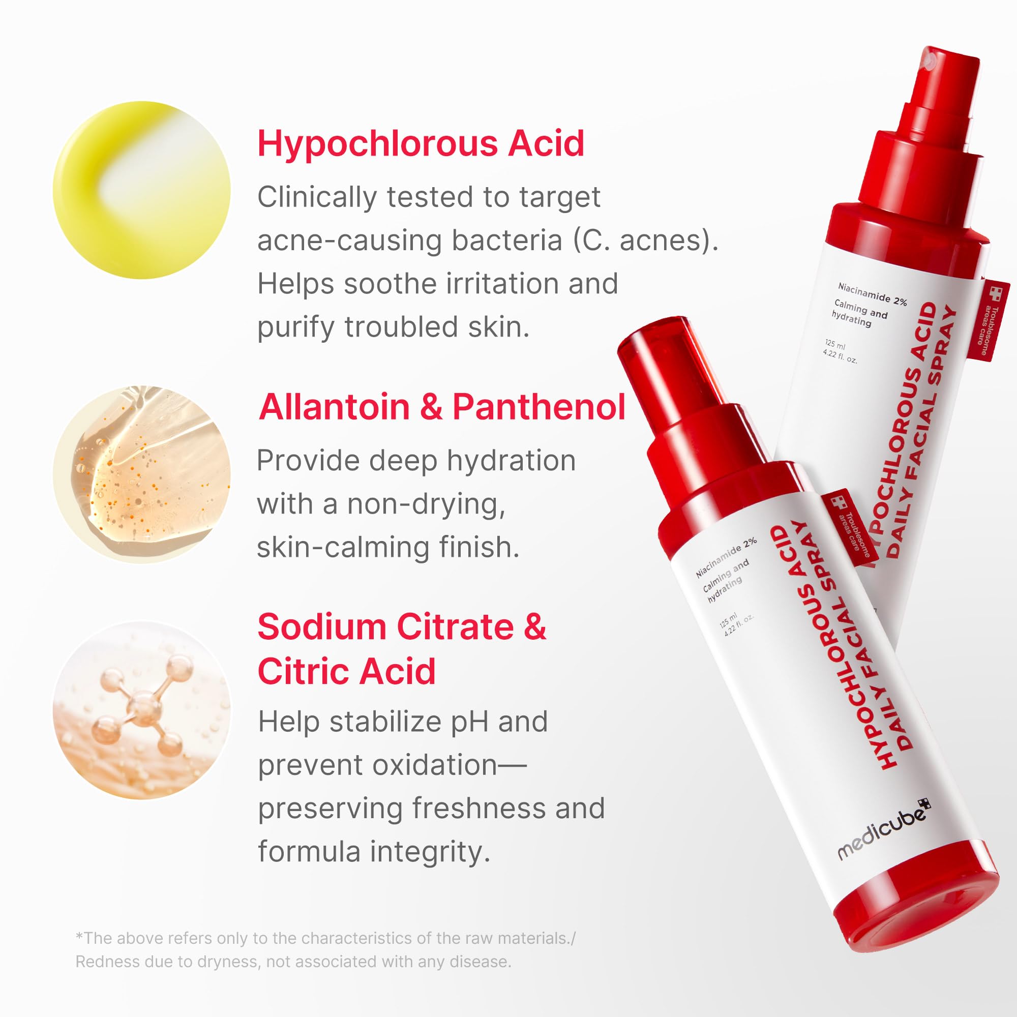 Medicube HOCl facial mist delivering skin purification with soothing, cooling sensation.