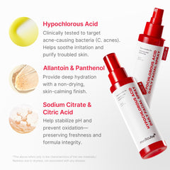 Medicube HOCl facial mist delivering skin purification with soothing, cooling sensation.