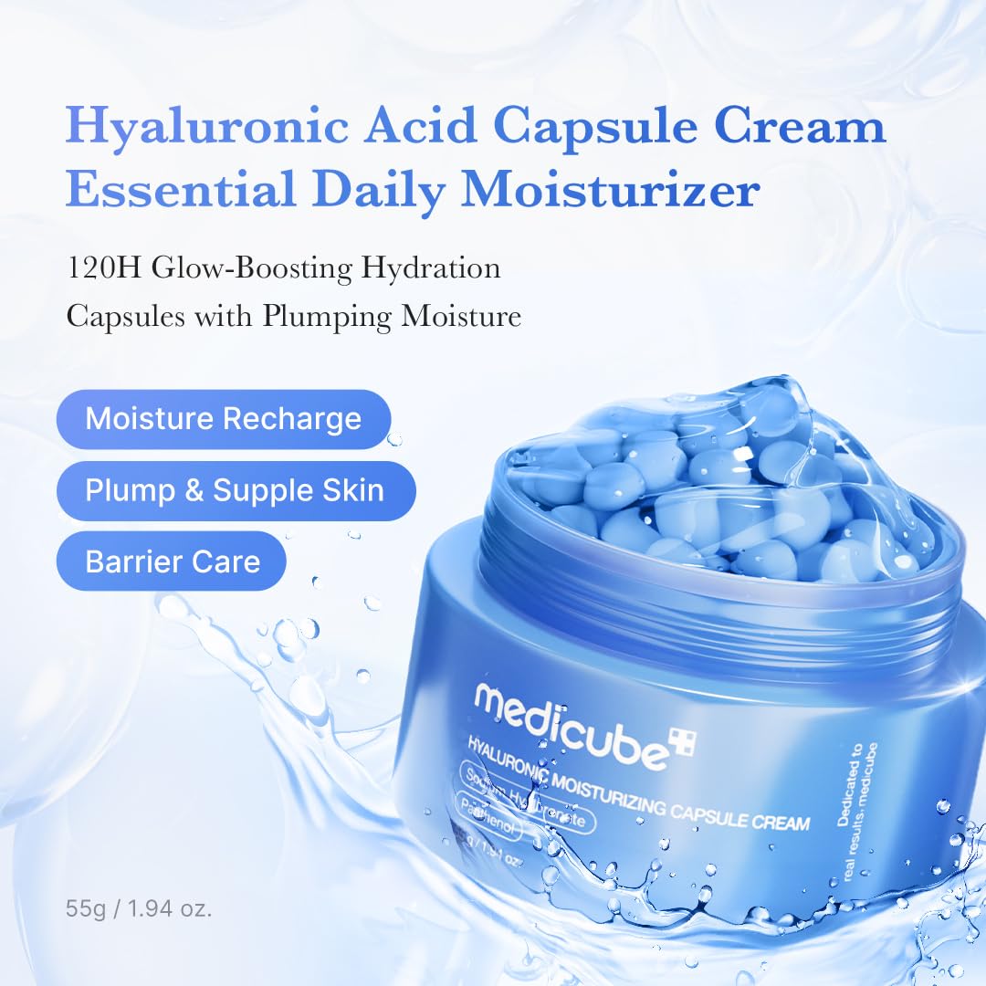 medicube hyaluronic acid capsule cream pump application for easy daily use
