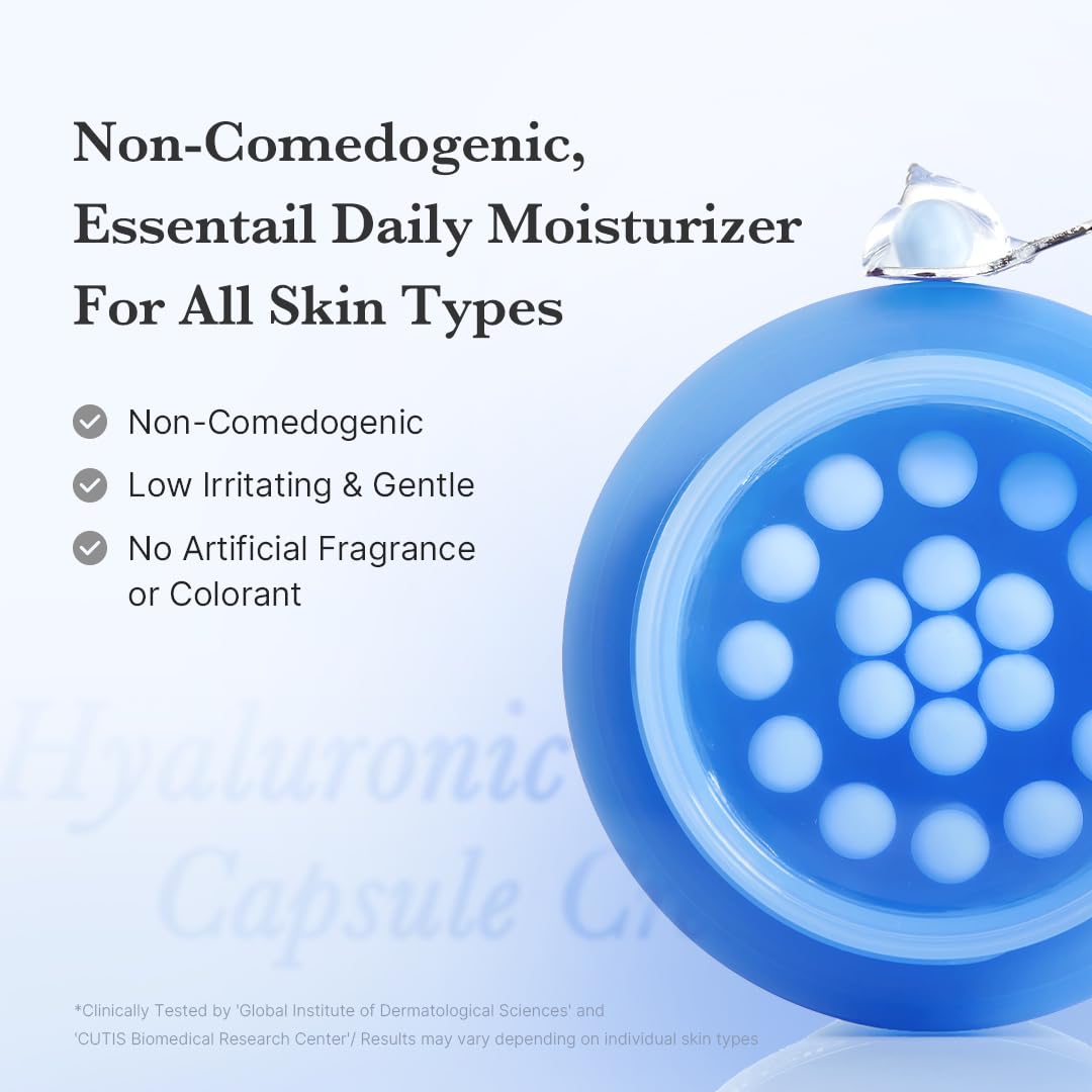 medicube hyaluronic acid capsule cream skin swatch showing dewy plump texture