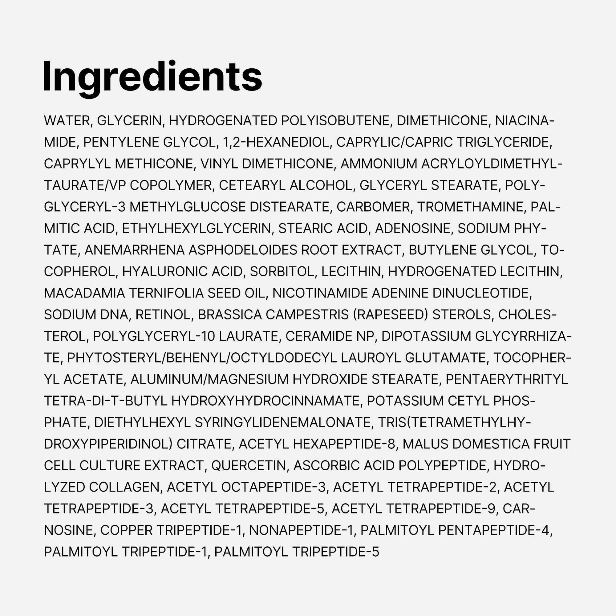 medicube ingredient visual of PDRN and Volufiline signaling firming benefit