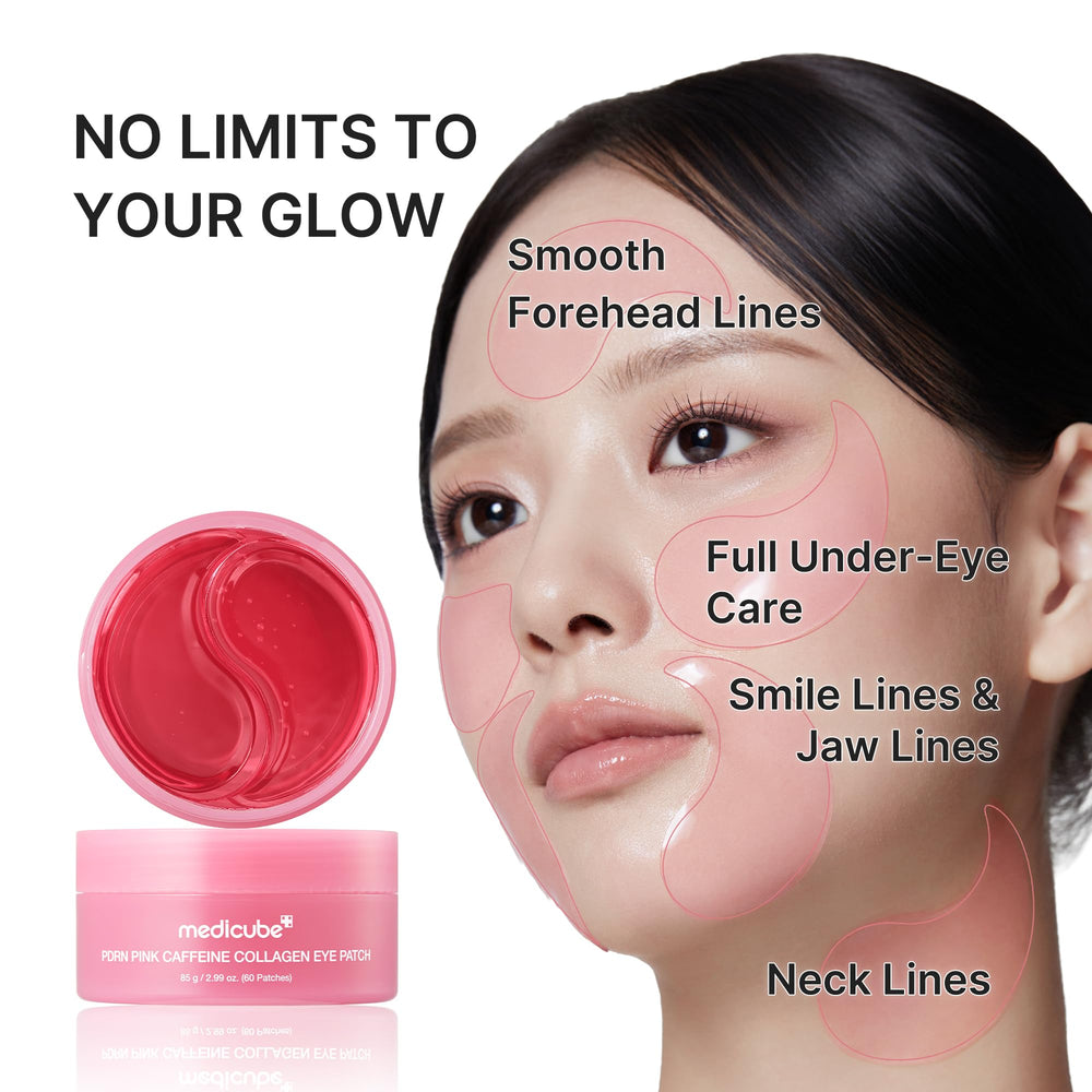medicube ingredient display of PDRN, caffeine and collagen highlighting active benefits